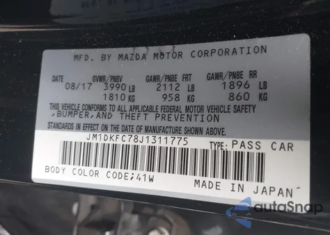 2018 Mazda Cx-3 Touring from USA, damaged, VIN JM1DKFC78J1311775